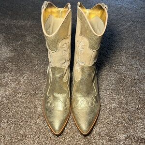 Dolce Vita Gold Heeled Boots